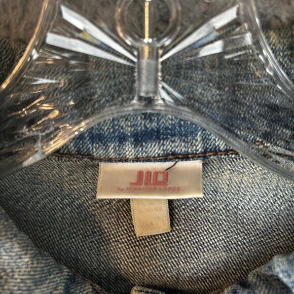 Vintage Y2K JLO Jennifer Lopez Denim Jean Jacket Embroidered Size Medium - Picture 5 of 5